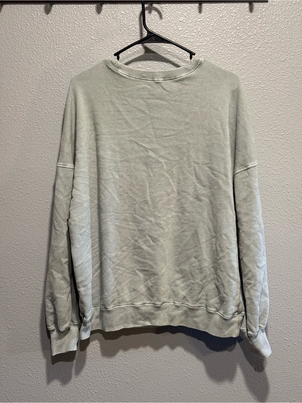 Double Zero Ribbed Crew Neck Sweatshirt Green Small - Picture 2 of 3